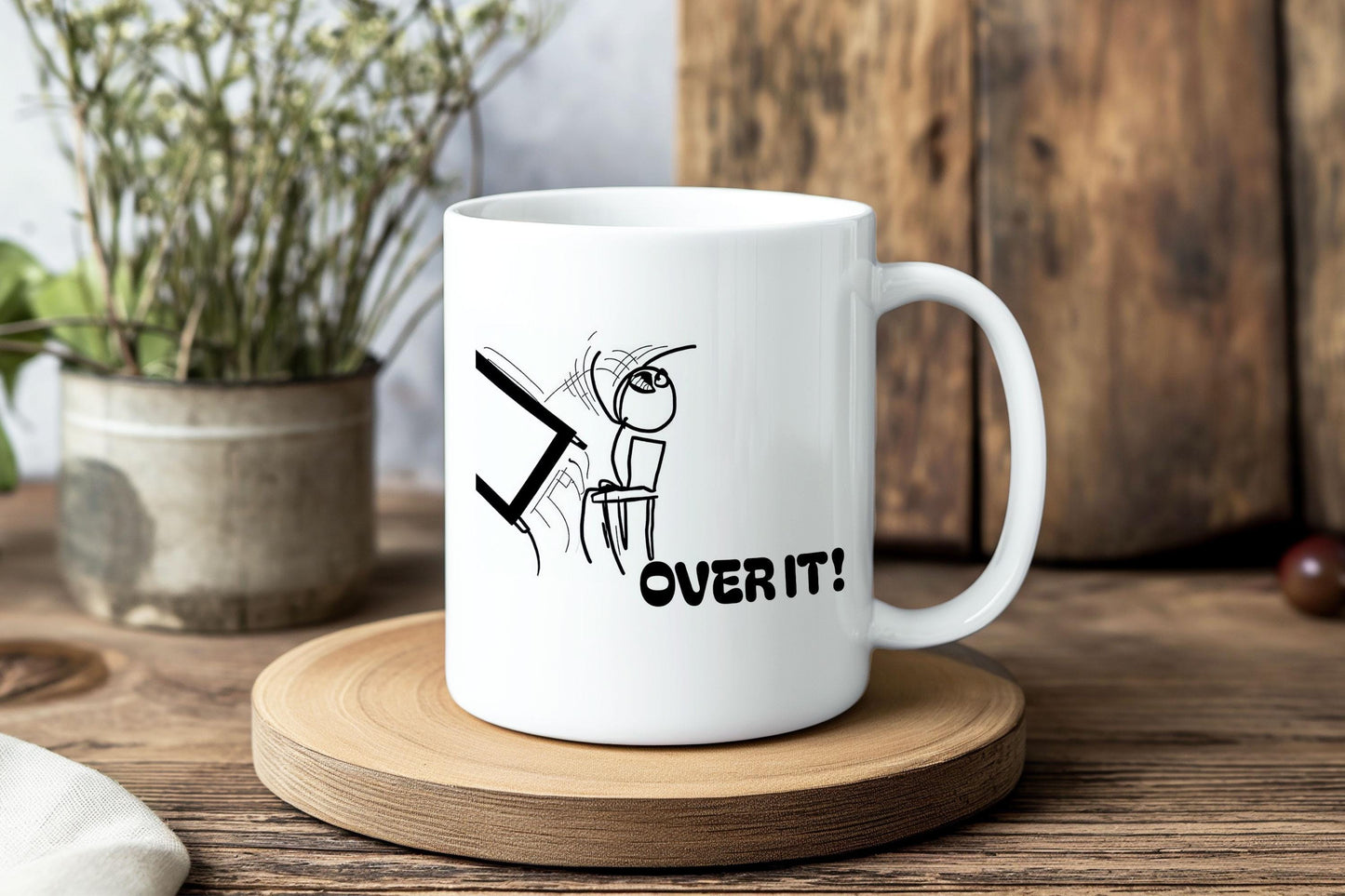 Funny Over It Meme Coffee Mug, Office Humor Mug for Coworkers, Sarcastic Work Mug for Desk, Tired Employee Gift, Morning Mood Cup