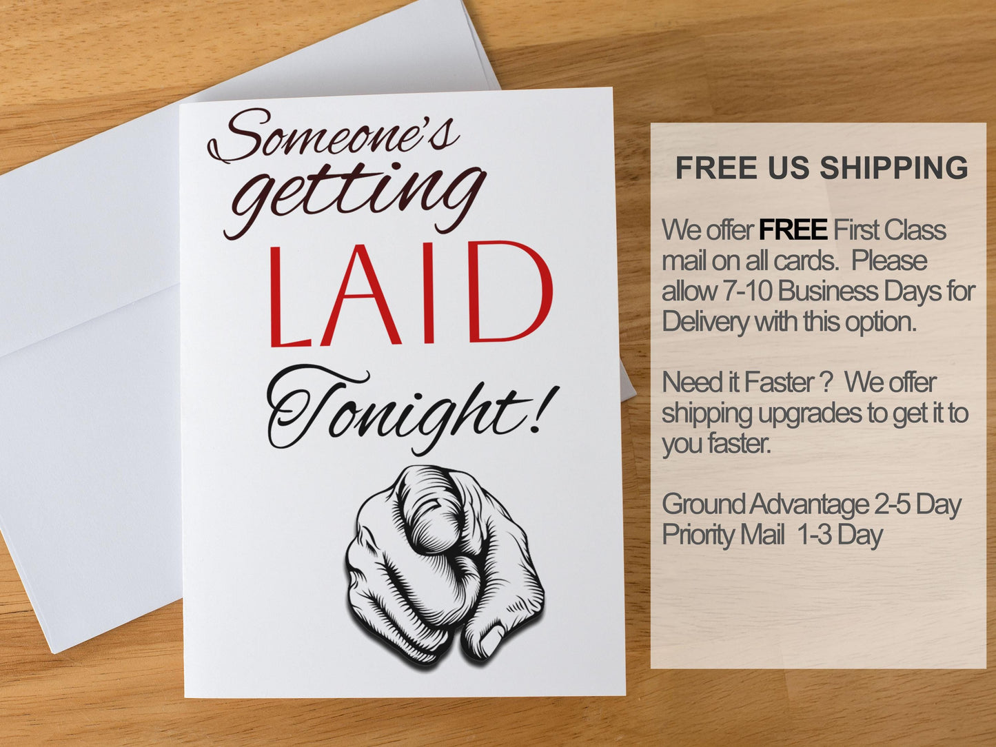 Funny Romantic Card for Him or Her, Someone’s Getting Laid Tonight, Sexy Naughty Anniversary Card, Flirty Valentine’s Day Love Note