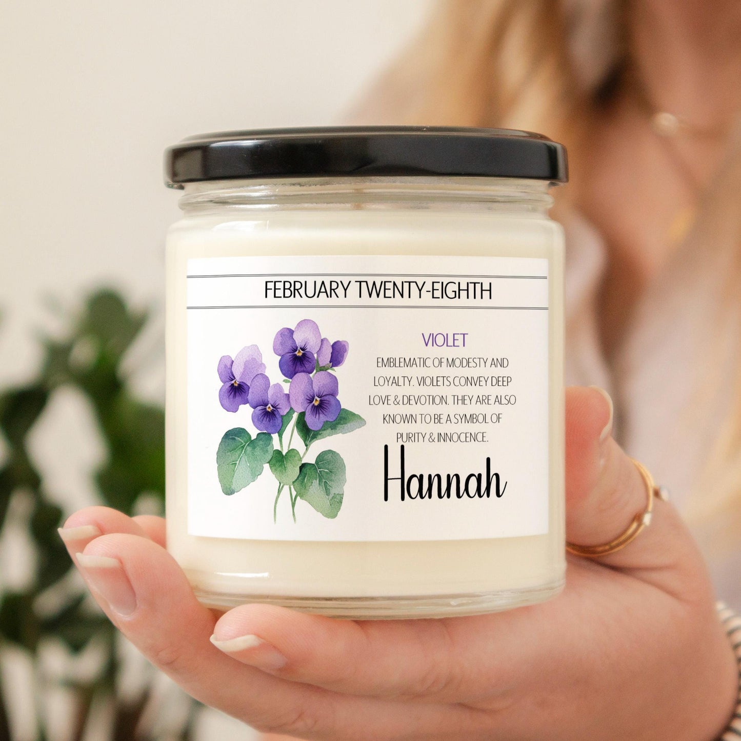 Personalized Birth Flower, Birthdate Candle, Custom Birth Month Flower Gift, Womens Candle with Name, Custom Birthday Gifts for Her
