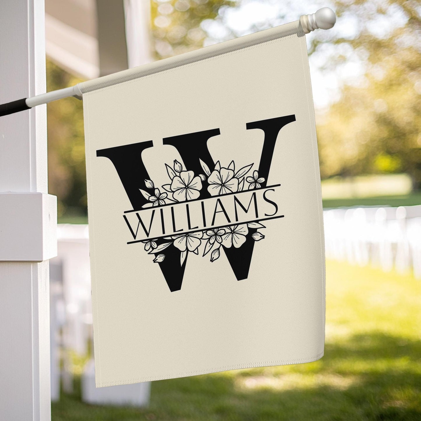 Personalized Monogram Garden Flag | Custom Family Name Flag | Floral Initial Yard Flag | Housewarming Gift | Wedding Present