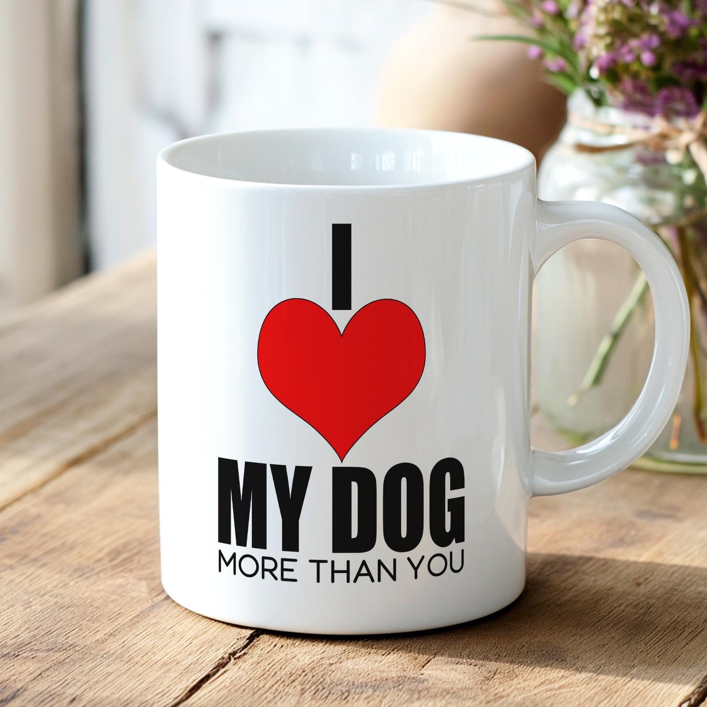 I Love My Dog Mug - Cute Dog Lover Gift - Funny Coffee Cup for Dog Owners - Pet Parent Gift - Dog Mom and Dad Mug