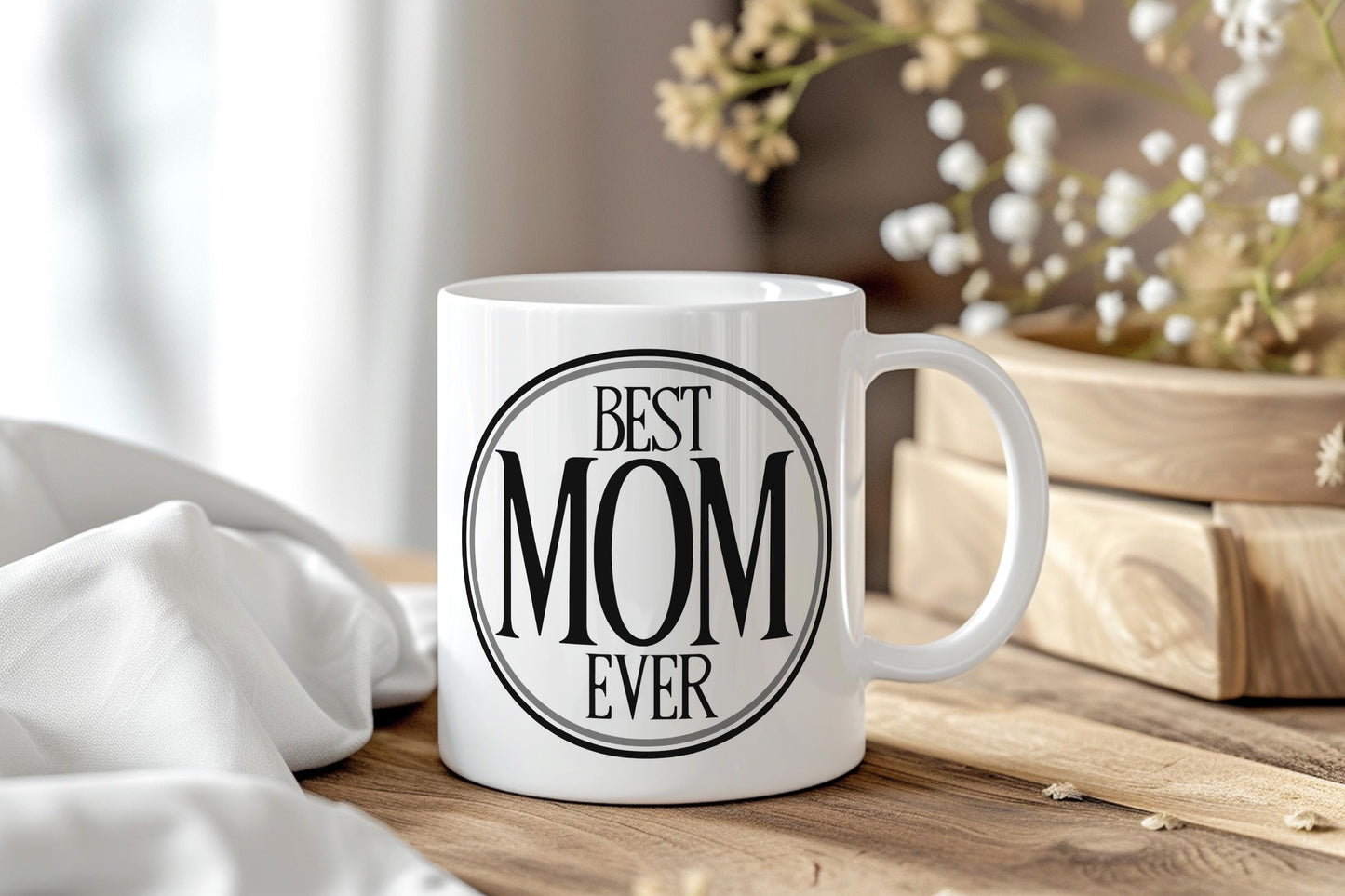 Best Mom Ever Mug - Cute Mother’s Day Gift - Coffee Cup for Mom - Mom Birthday Gift - Gift from Kids - Floral Mom Mug