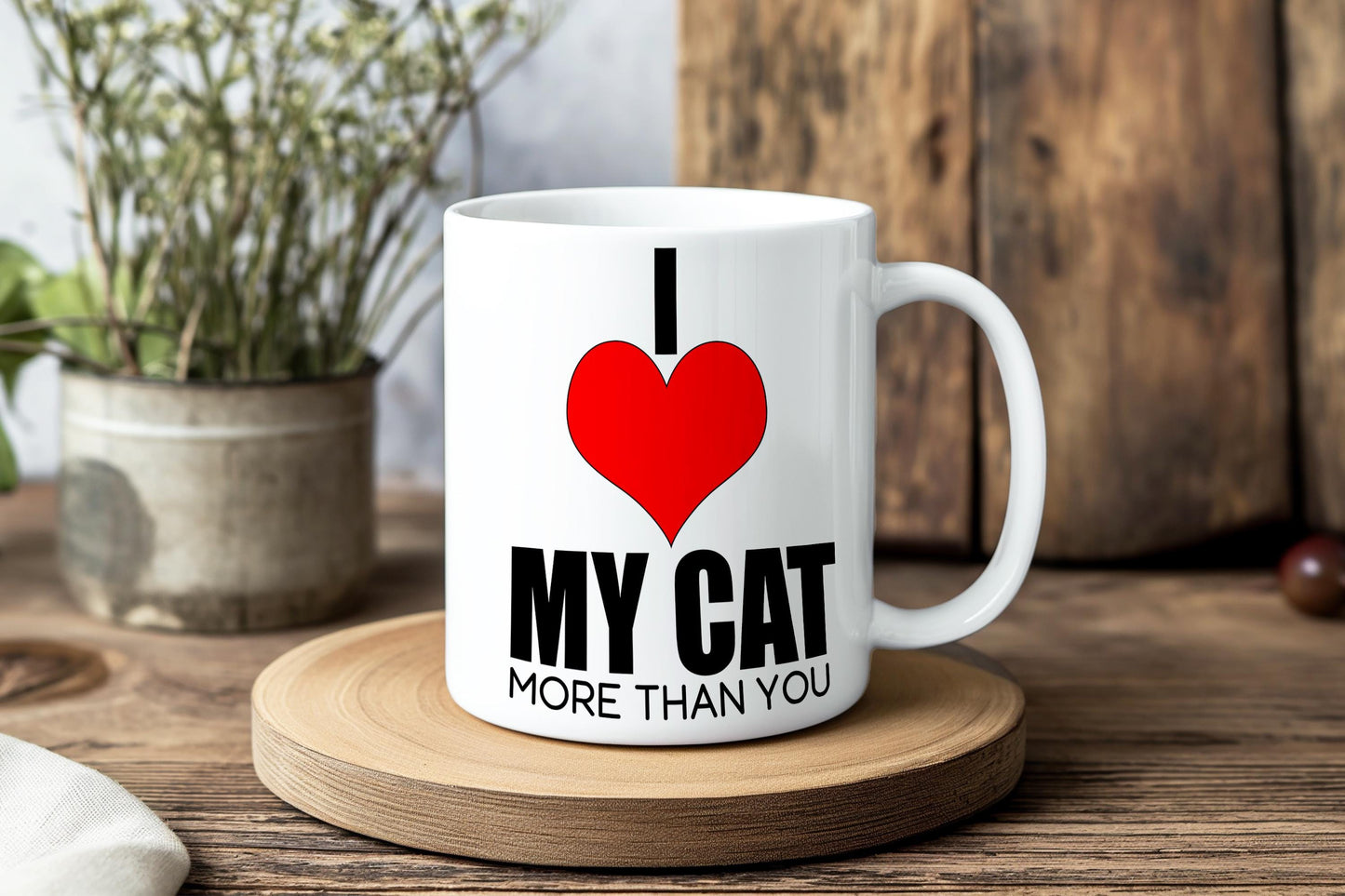 I Love My Cat Mug - Cute Cat Lover Gift - Funny Coffee Cup for Cat Owners - Pet Parent Gift - Cat Mom and Dad Mug