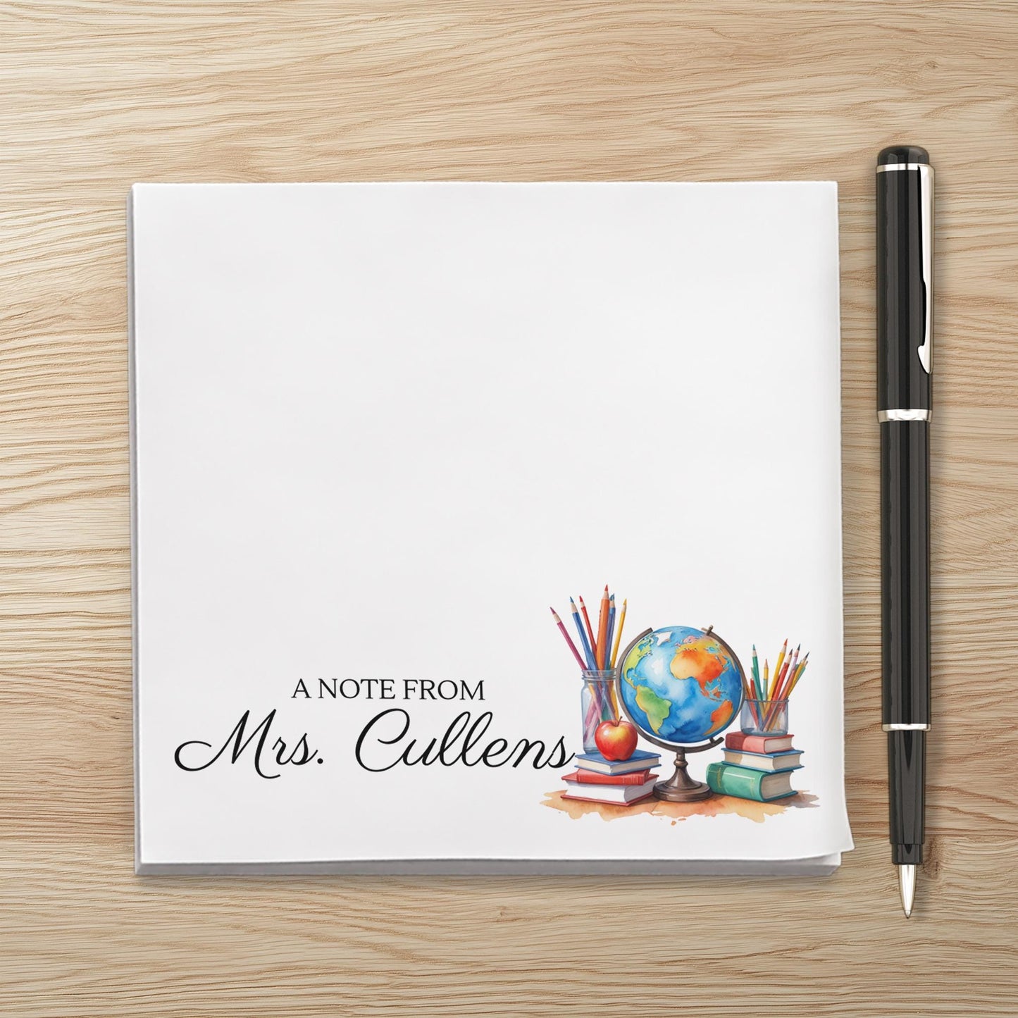 Personalized Sticky Notes with Name, Custom Post-it® Teacher Notepad, Back to School Gift, Office Supplies, Cute Desk Accessory Teacher Gift