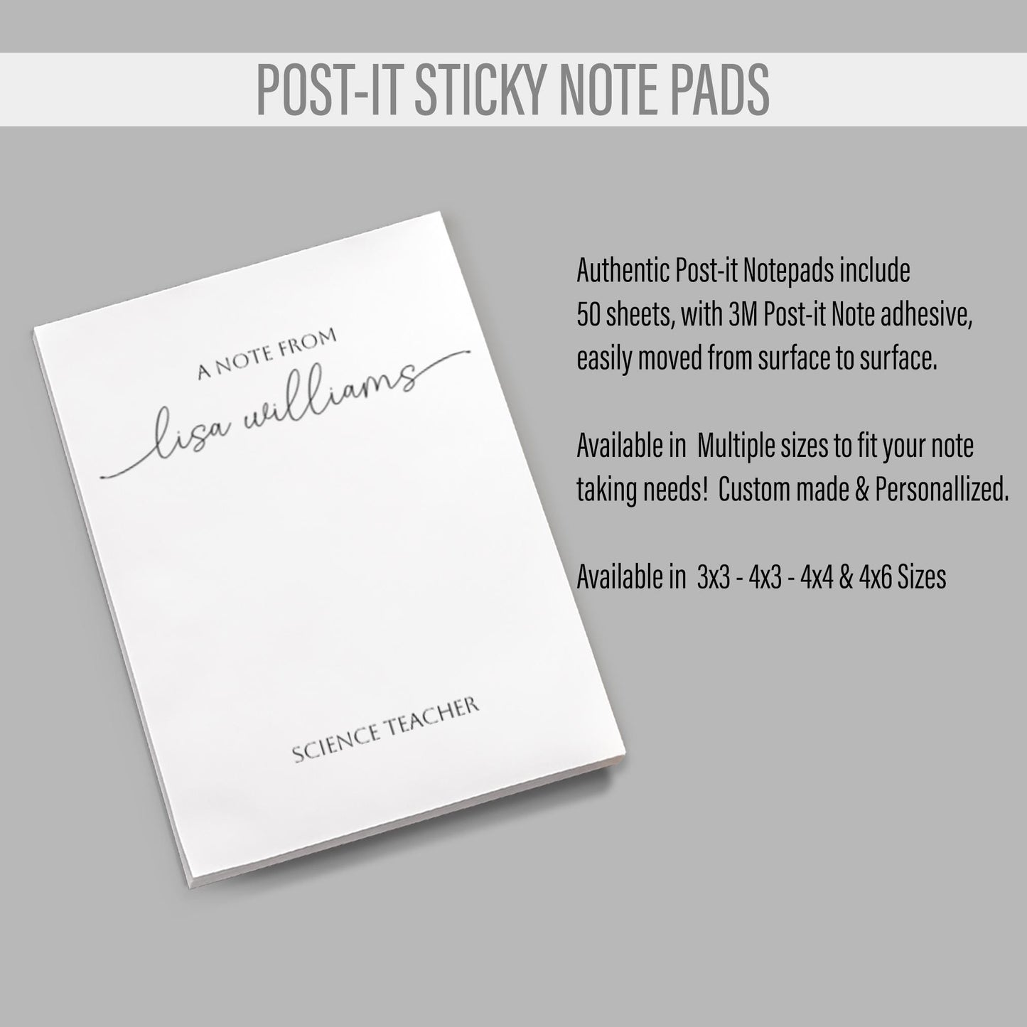 Custom Notepad with Name and Profession, Mini Notepad for Teachers or Social Workers, Small Notepads, Personalized Gift, Appreciation Gift