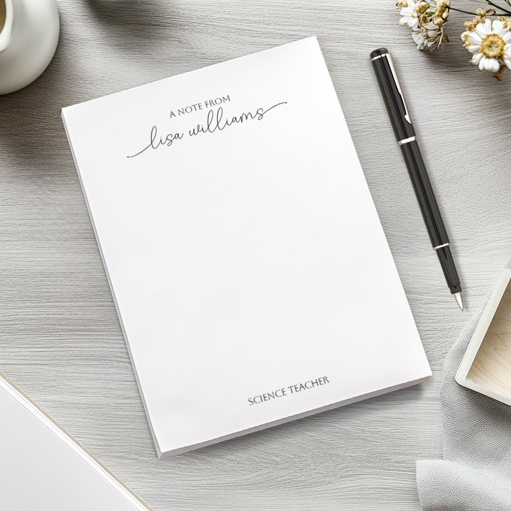 Custom Notepad with Name and Profession, Mini Notepad for Teachers or Social Workers, Small Notepads, Personalized Gift, Appreciation Gift