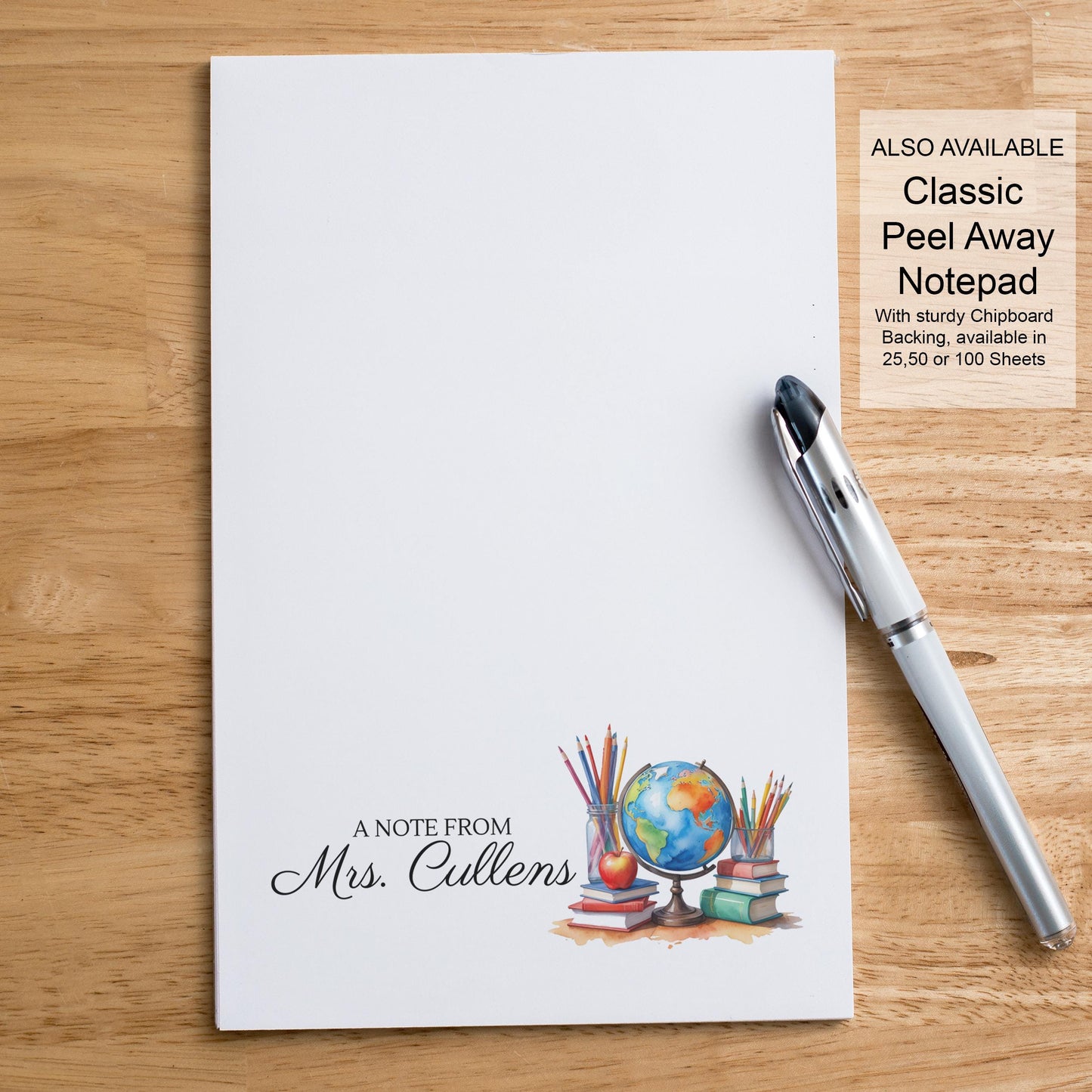 Personalized Sticky Notes with Name, Custom Post-it® Teacher Notepad, Back to School Gift, Office Supplies, Cute Desk Accessory Teacher Gift