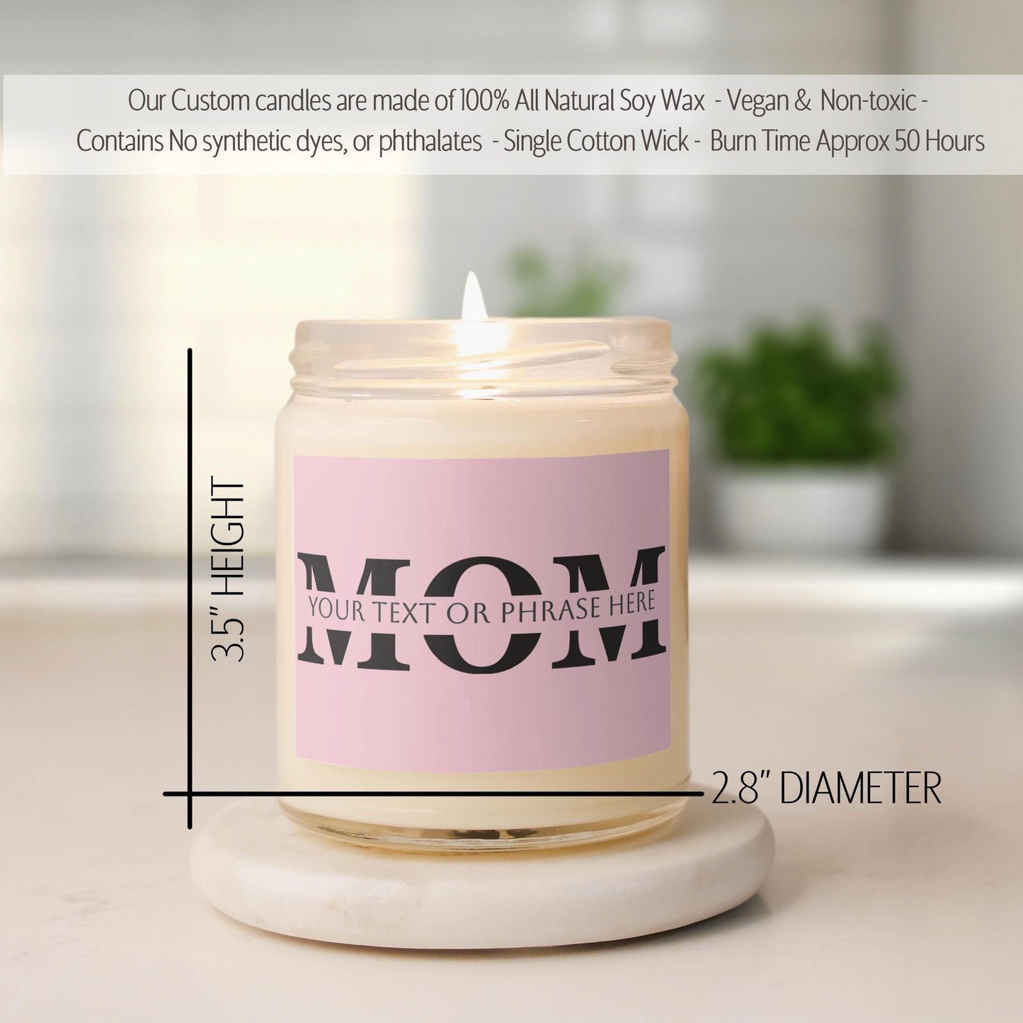 Personalized Mom Candle, Custom Text, Candle Gift, Mother's Day Gift Idea, Mother's Day Candle, Gift For Mom, Sentimental Present