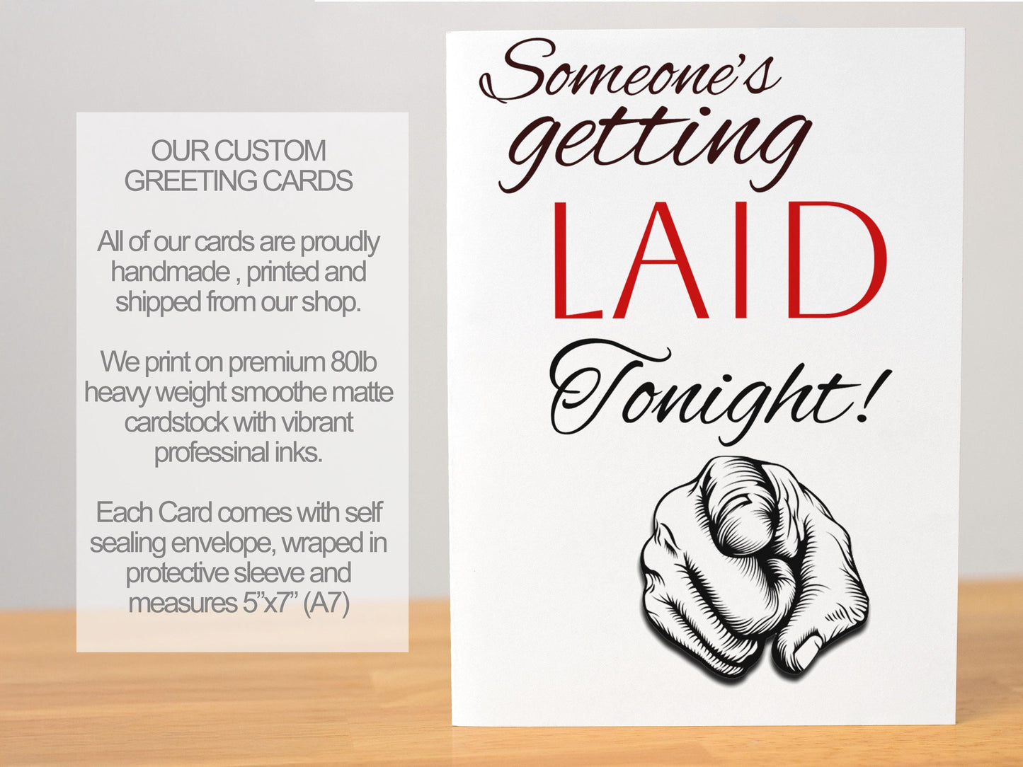 Funny Romantic Card for Him or Her, Someone’s Getting Laid Tonight, Sexy Naughty Anniversary Card, Flirty Valentine’s Day Love Note