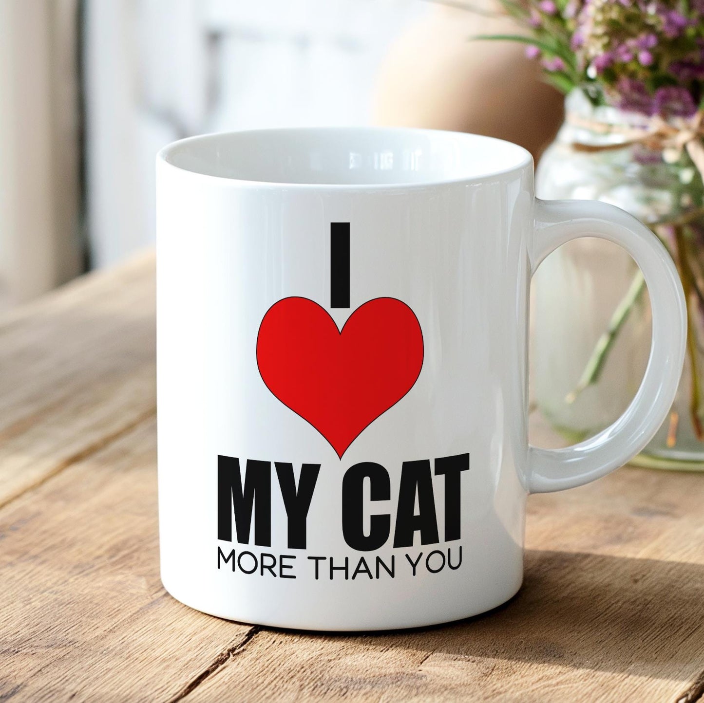 I Love My Cat Mug - Cute Cat Lover Gift - Funny Coffee Cup for Cat Owners - Pet Parent Gift - Cat Mom and Dad Mug