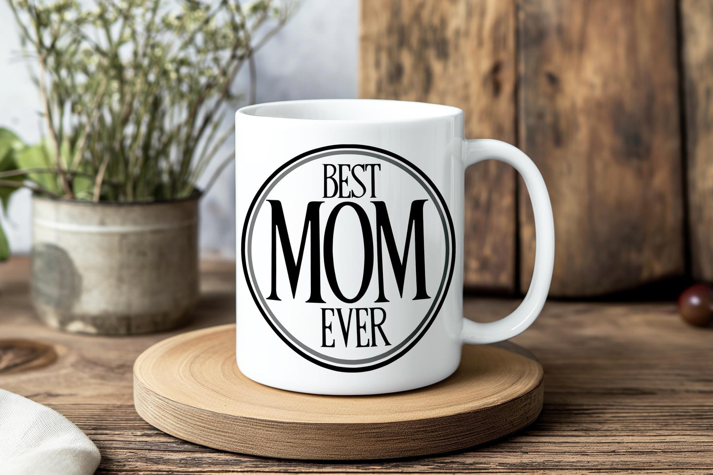 Best Mom Ever Mug - Cute Mother’s Day Gift - Coffee Cup for Mom - Mom Birthday Gift - Gift from Kids - Floral Mom Mug