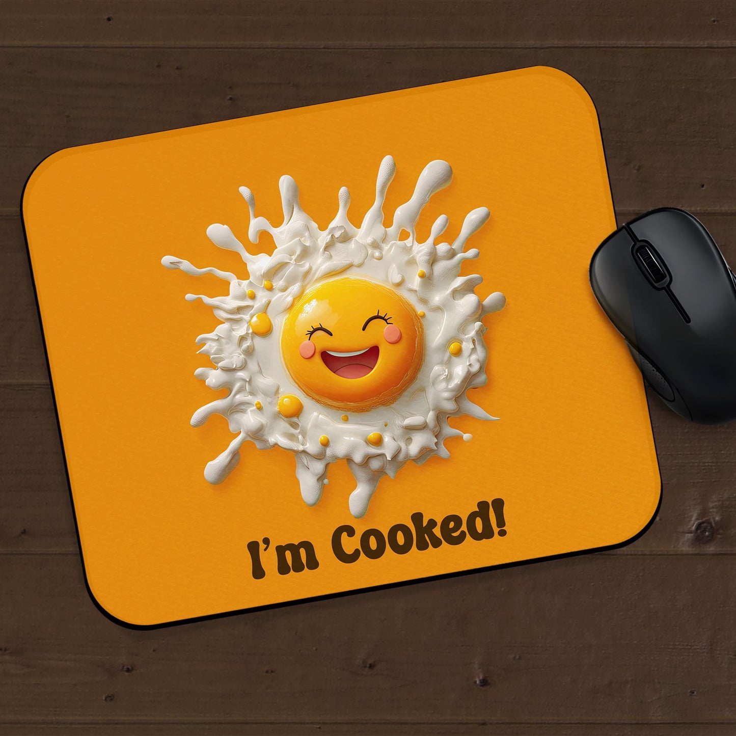 Funny Fried Egg Mouse Pad ā Cute Food Desk Mat, Gamer Gift, Office Humor, Punny Egg Mousepad, Work from Home Desk Accessories