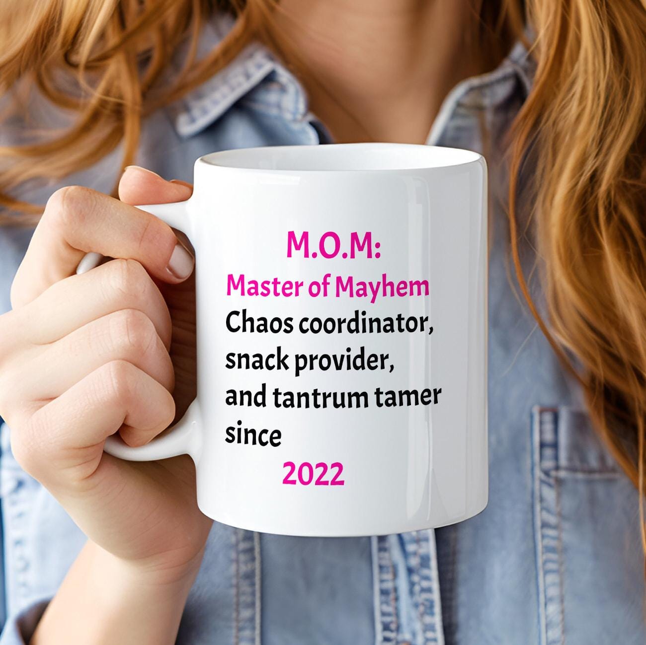 Mom Mug Personalized | M.O.M Master of Mayhem | Funny Mother's Day Gift | Custom Year Mom Coffee Cup | New Mom Gift | Mother Humor Mug