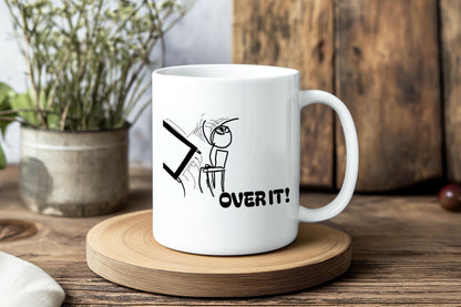 Funny Over It Meme Coffee Mug, Office Humor Mug for Coworkers, Sarcastic Work Mug for Desk, Tired Employee Gift, Morning Mood Cup