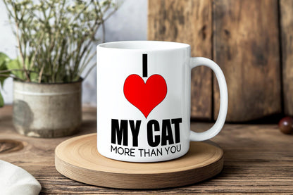 I Love My Cat Mug - Cute Cat Lover Gift - Funny Coffee Cup for Cat Owners - Pet Parent Gift - Cat Mom and Dad Mug