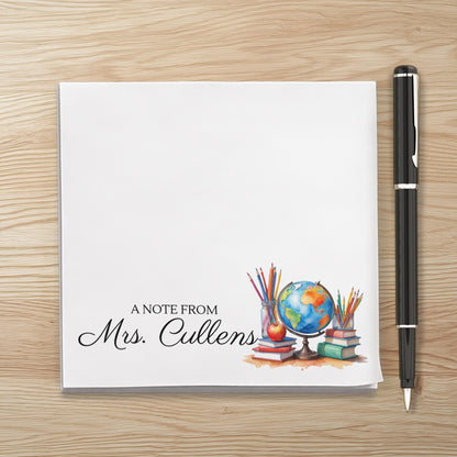 Personalized Sticky Notes with Name, Custom Post-it® Teacher Notepad, Back to School Gift, Office Supplies, Cute Desk Accessory Teacher Gift