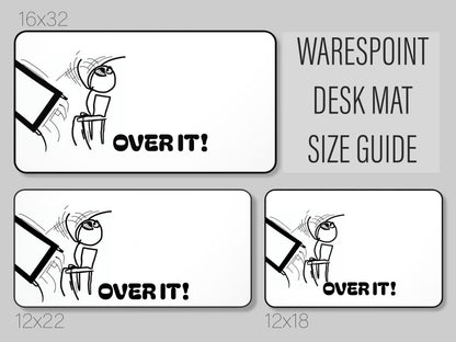 Funny "Over It" Meme Desk Mat - Humorous Desk Accessory, Computer Work Gift, Stress Relief Office Decor