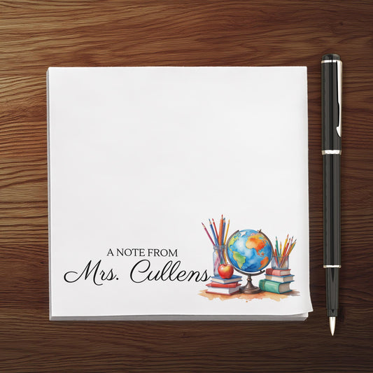 Personalized Sticky Notes with Name, Custom Post-it® Teacher Notepad, Back to School Gift, Office Supplies, Cute Desk Accessory Teacher Gift