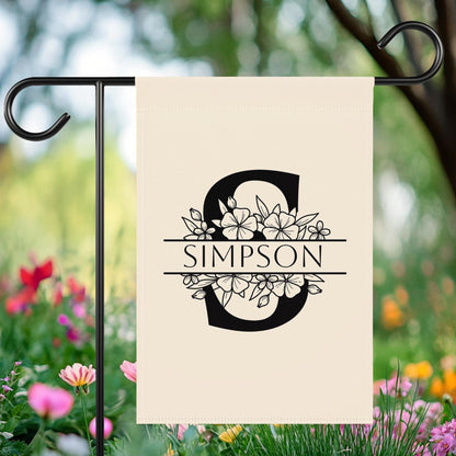 Personalized Monogram Garden Flag | Custom Family Name Flag | Floral Initial Yard Flag | Housewarming Gift | Wedding Present