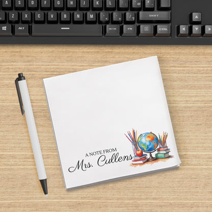 Personalized Sticky Notes with Name, Custom Post-it® Teacher Notepad, Back to School Gift, Office Supplies, Cute Desk Accessory Teacher Gift