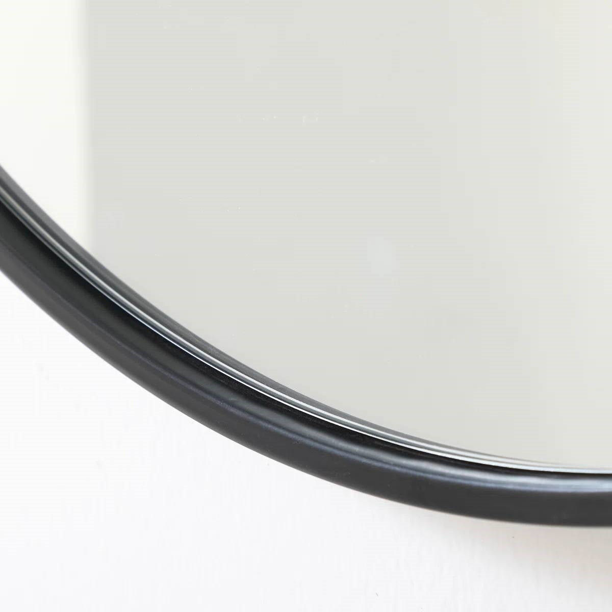 Round 28-inch Wall Mirror in Black - Living Room Bedroom Accent Bathroom Mirror