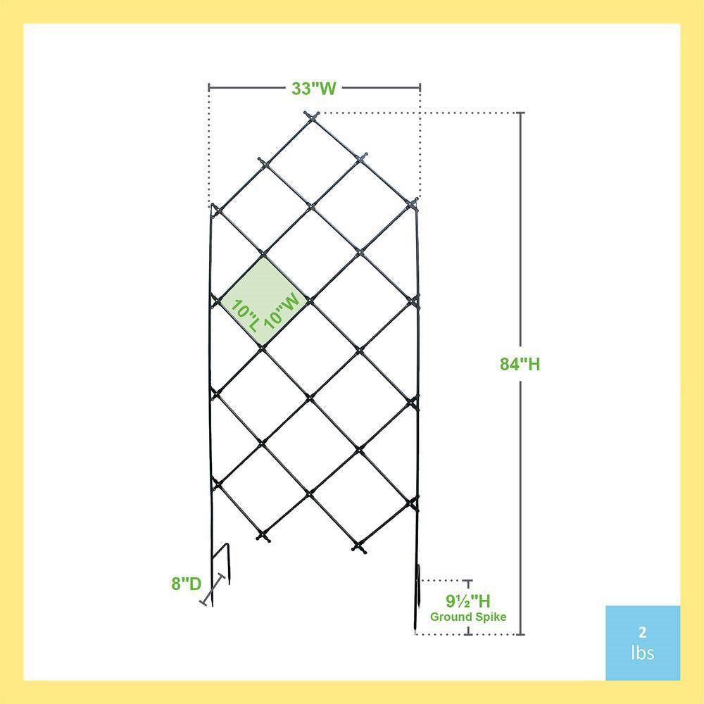 Outdoor 7-FT. Tall Wrought Iron Lattice Garden Trellis