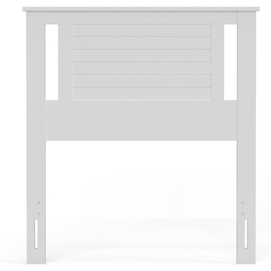 Twin Size Farmhouse Solid Wood Slatted Headboard in White Finish