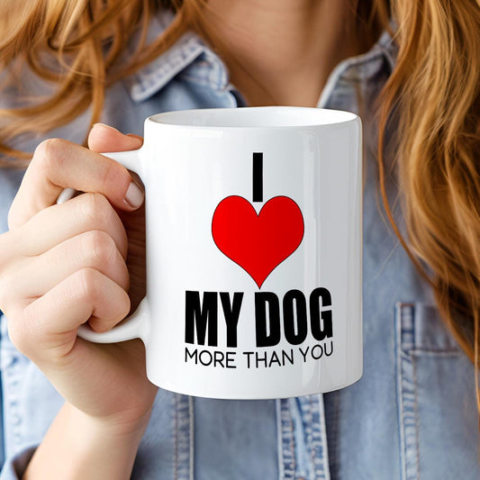 I Love My Dog Mug - Cute Dog Lover Gift - Funny Coffee Cup for Dog Owners - Pet Parent Gift - Dog Mom and Dad Mug