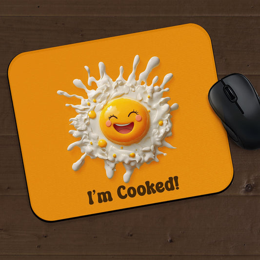 Funny Fried Egg Mouse Pad – Cute Food Desk Mat, Gamer Gift, Office Humor, Punny Egg Mousepad, Work from Home Desk Accessories