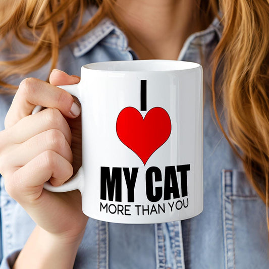 I Love My Cat Mug - Cute Cat Lover Gift - Funny Coffee Cup for Cat Owners - Pet Parent Gift - Cat Mom and Dad Mug