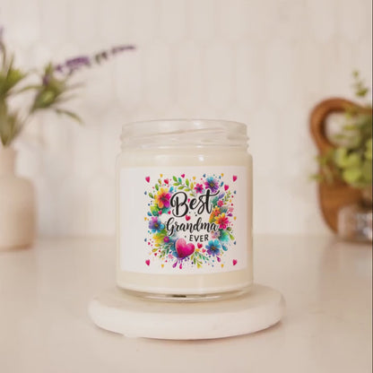 Best Grandma Ever Candle Gift, Mother's Day Candle for Grandma, Floral Jar Candle for Nana, Scented Candle for Grandma Birthday